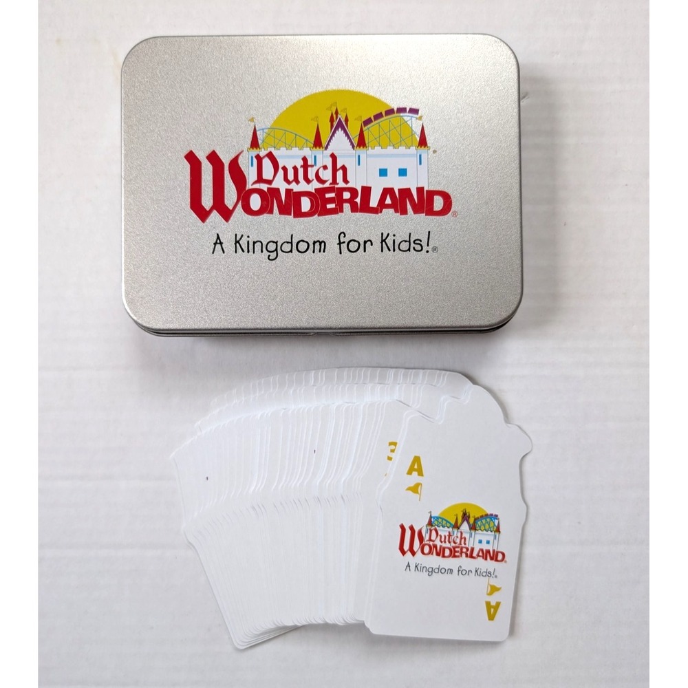 Dutch Wonderland Castle Shaped Jumbo Playing Cards in Tin PA Theme Park‎